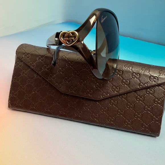 Gucci Oversized Sunglasses GG 3525/K/S Brown Gradient - Picture 6 of 11